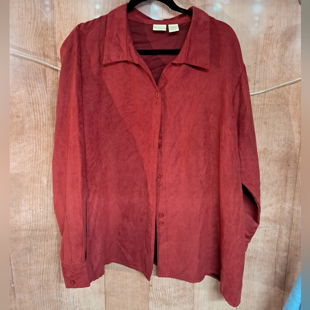 CC Hughes Red button-down long sleeve shirt size 4X